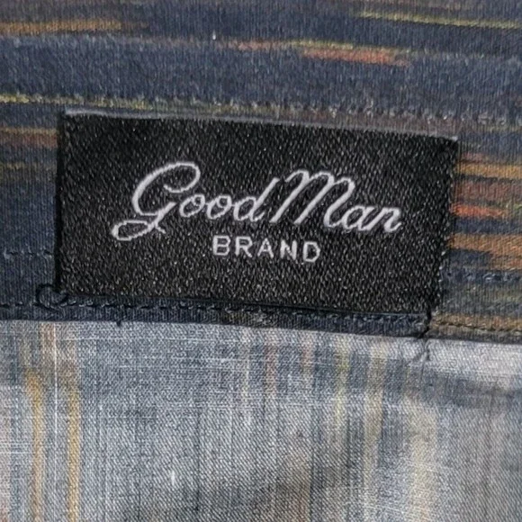 GOOD MAN BRAND Long Sleeve Button Up Shirt Size Small Black / Orange Top NWOT - Picture 10 of 16